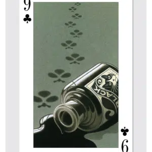 nine of clubs illustrated playing card